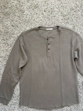 Marine Layer Waffle Henley Long Sleeve Tee